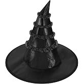 Leuceiy Halloween Witch Hat, Makeup Costume Accessories wizard hat | Evil Mischief Themed Wizard Hat for Surprise Parties, Premium Fabric Ideal for Halloween Cosplay &amp; Costume Accessories