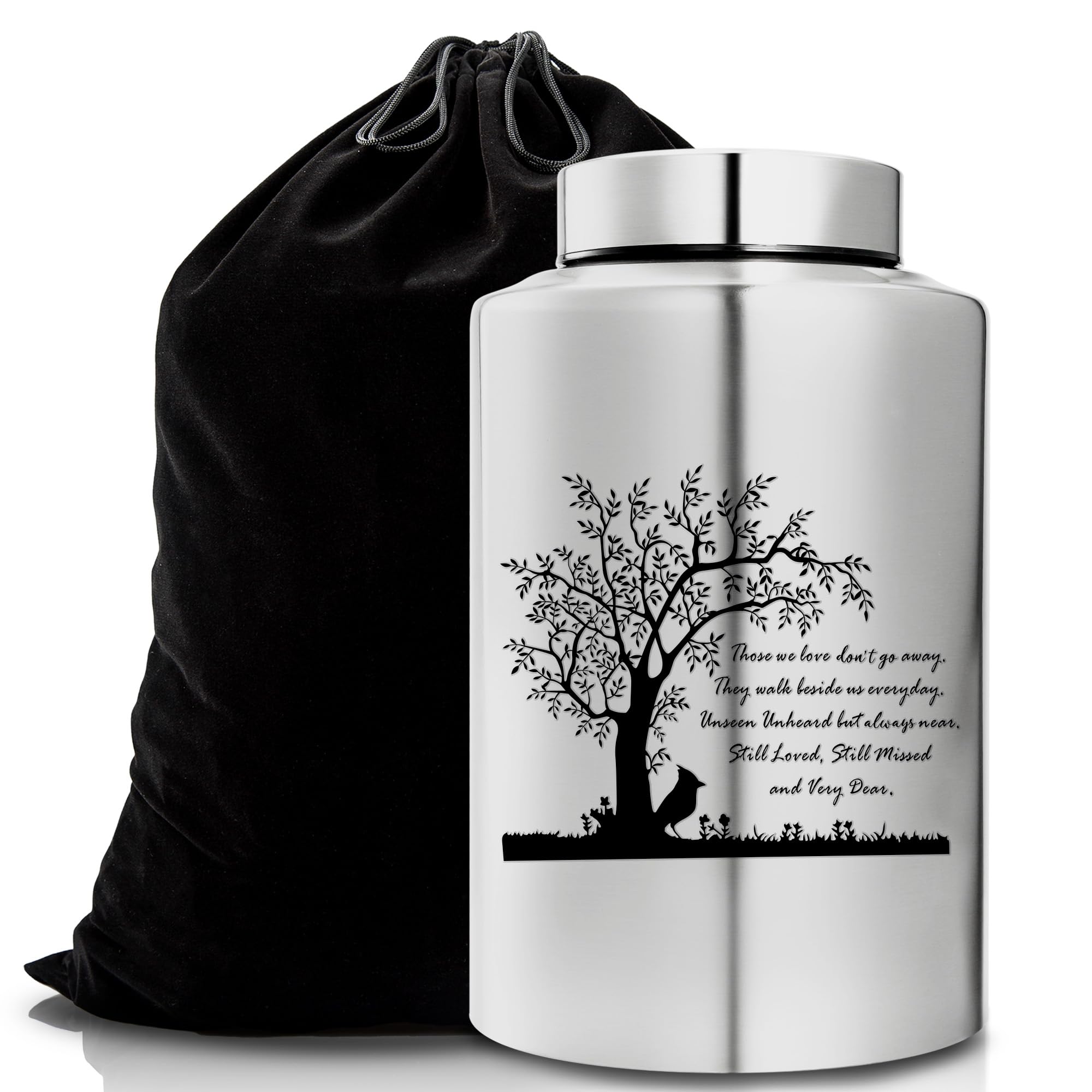 Gredstar Tree of Life Adult Cremation Urn for Human Ashes - Large Memorial Urn with Black Velvet Bag, Funeral & Burial Urns for Home,Still Loved, Still Missed