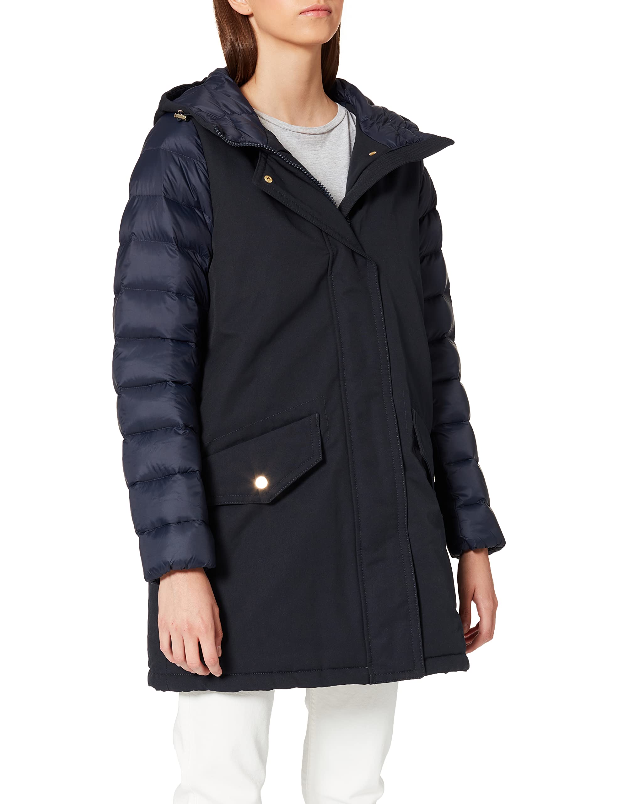 Tommy Hilfiger Women's Cybil Nylon Hybrid Coat Coat, Blue (Midnight 403), Small