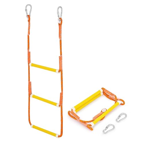 CO-Z 3 Step Boat Rope Ladder, Folding Marine Rope Ladder with Heavy ...