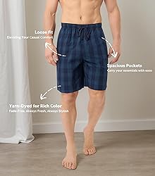 DAVID ARCHY Mens Pajama Pants Soft Cotton Plaid