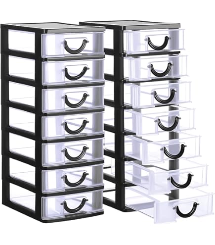 25 Organizer per cassetti trasparente con scatola portaoggetti in