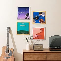 eletecpro 12.5x12.5 Gold Record Frame, Sturdy and
