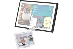 Laivli Tilt Stand for Echo Show 15 & Hub, Easy Switch Portrait to Landscape, No Mounting, Foldable Stand with Tray Organizer, Silver