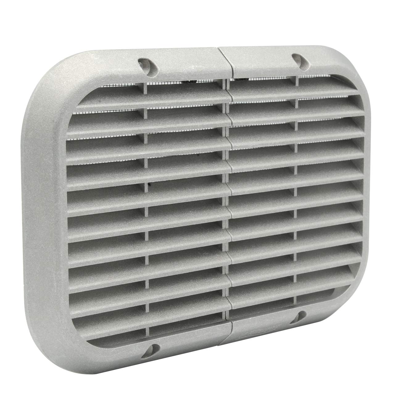 La Ventilazione ASR2215 Aluminium Anti-Foundation Grill with Insect Mesh to Overlap. Dimensions: 220 x 150 mm.