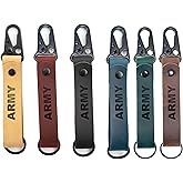 Turbosnail Personalized Coordinate Leather Keychain, Custom Key Fob, Custom Text Keychain, Customized Gifts, Brown, Military, Unisex-Adult