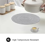 Pauwer Woven Round Placemats 6 Pieces 38 cm Light Gray Heat Resistant Non Slip view 5