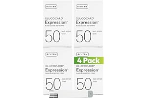 ARKRAY GLUCOCARD Expression Blood Glucose Test Strips - No Coding, 0.8 Microliter & Fast 6-Second Results - Compatible with GLUCOCARD Expression Blood Glucose Meter - 200 Count (4 Packs of 50)