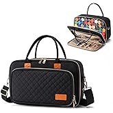 Acrylic Paint Organizers Fits up to 54 Bottles 2 oz, Acrylic Paint Carry Case with Shoulder Strap for Art Supply Storage, Black