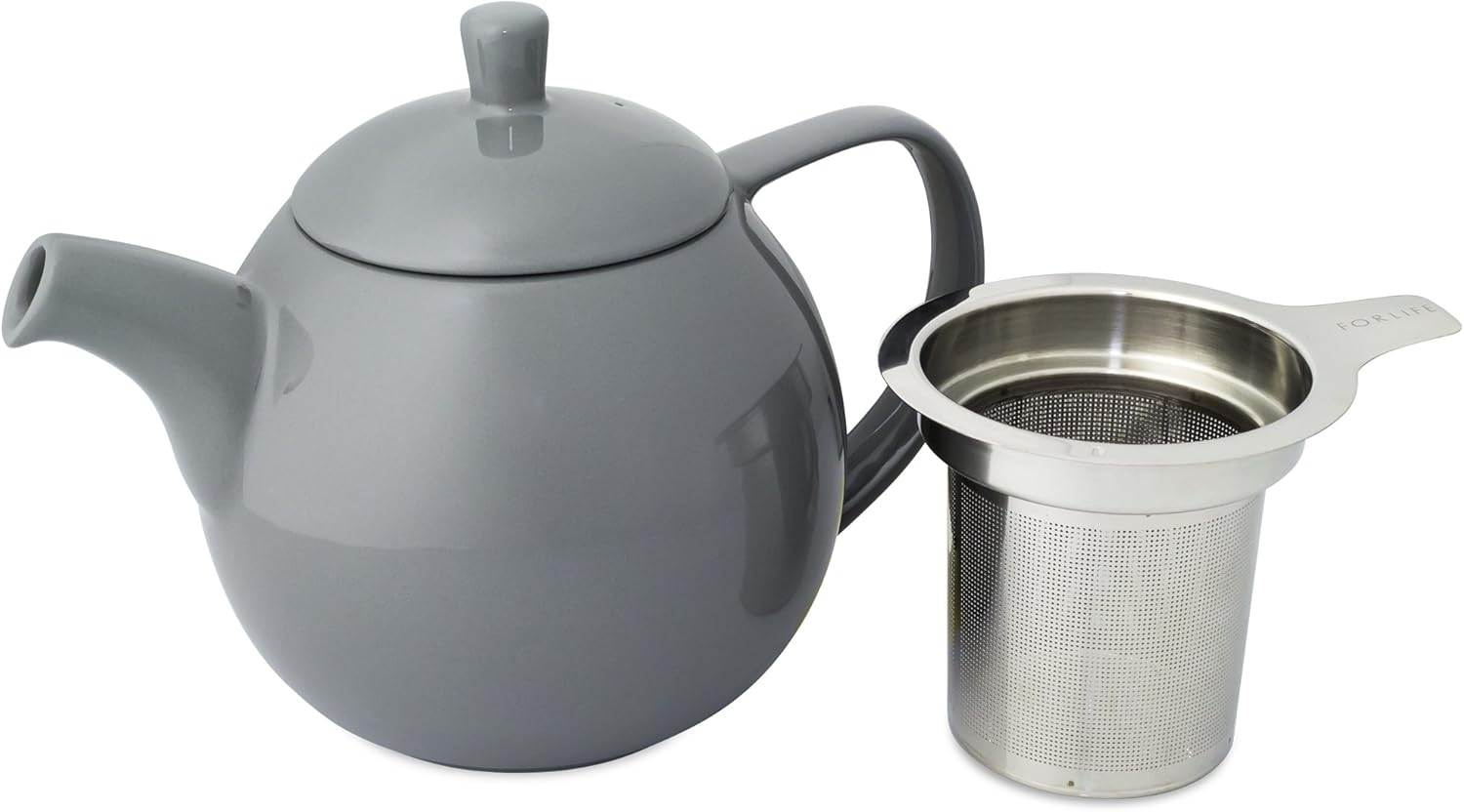 Gray FORLIFE Curve Teapot with Infuser 24Ounce Théières