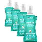 Method Liquid Laundry Detergent; Beach Sage Scent, Stain Remover; 66 Loads per 53.5 oz Bottle; (Pack of 4)