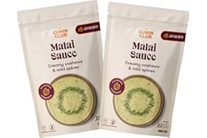 THE CUMIN CLUB Cumin Club Malai Sauce - Rich and Creamy Authentic Indian Sauce - Ready to Eat Convenient Indian Comfort Food with Farm-Fresh Ingredients - Easy to Prepare Perfect for Busy Lifestyles - Pack of 2