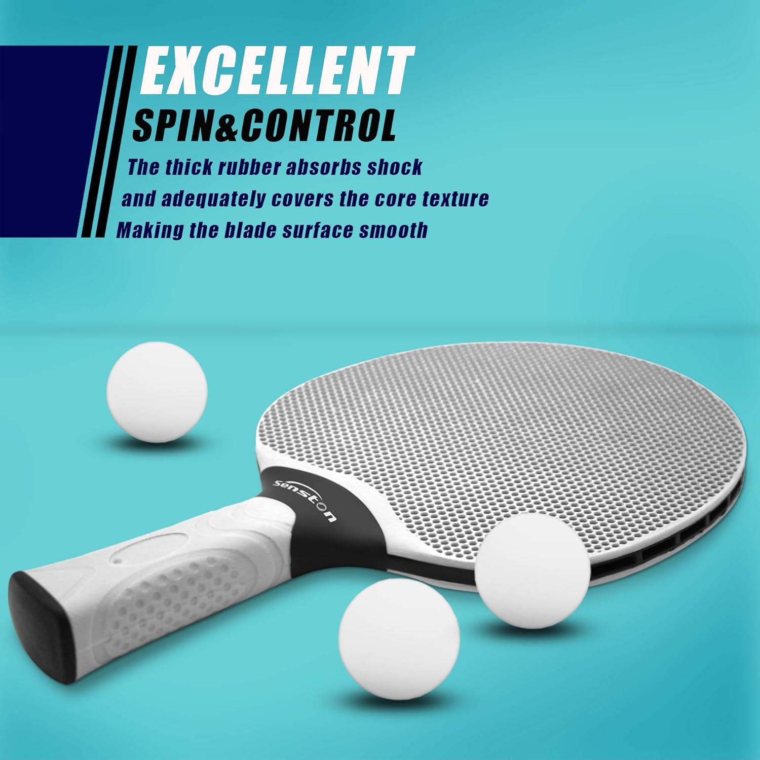 Senston Table Tennis Rackets Set, Professional Table Tennis Racket with 3 Balls, Composite Rubber Ping Pong Paddle Set : Sports & Outdoors