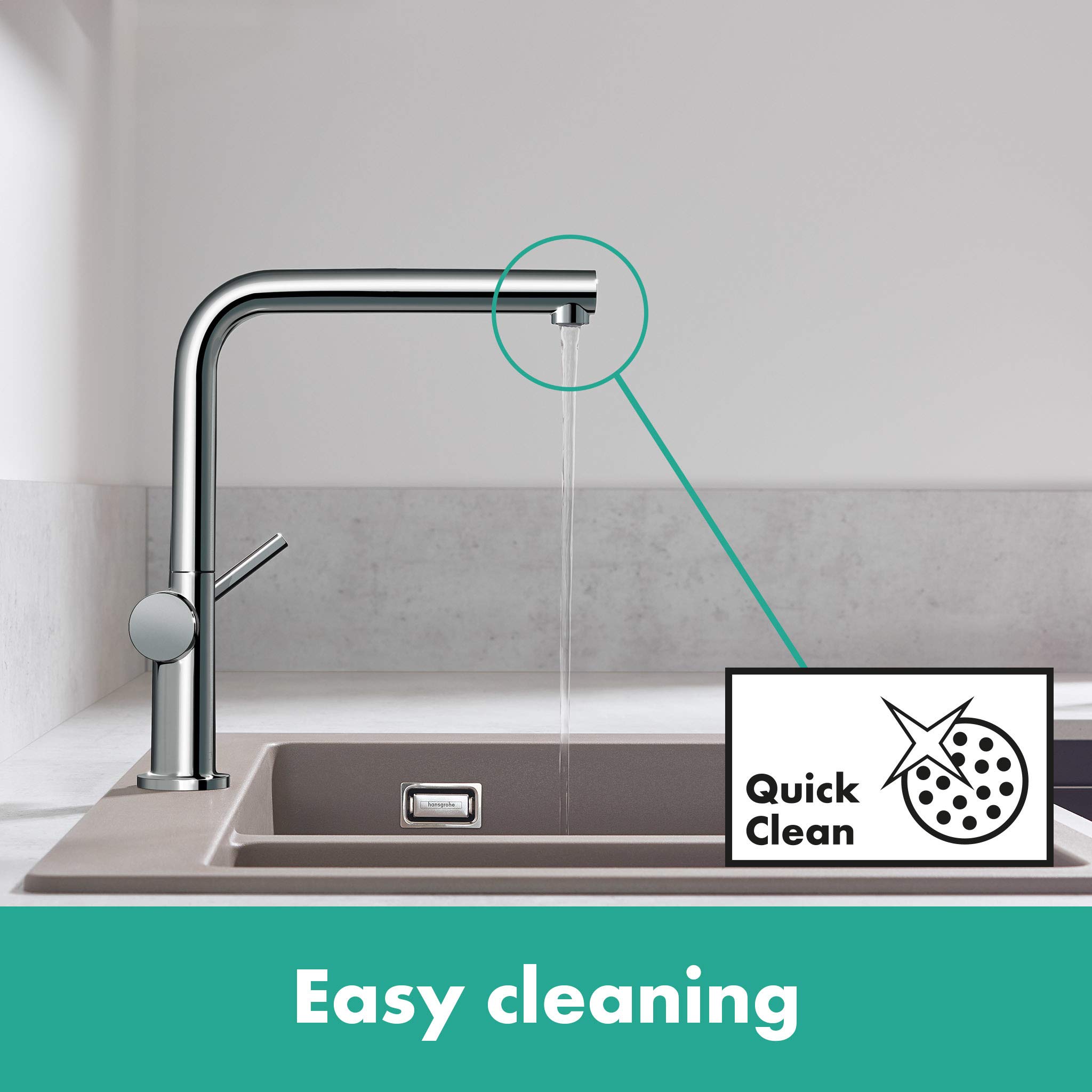 hansgrohe Talis M54 - Küchenarmatur, 1 Stahlart, Wasserhahn Küche mit Auslaufhöhe 270 mm, Mischbatterie Küche 360° schwenkbar, Chrom, 72840000 3