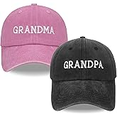 SJUDHHG Embroidered Adjustable Cotton Retro Hats for Grandpa&Grandma, First Time Grandparents Gifts Grey