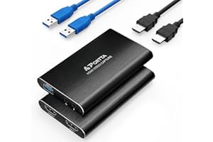 PORTTA HDMI Video Capture Card, Stream and Record in 1080P60 with Ultra-Low Latency, 4K HDMI in/Loop Out, USB 3.0 to PC Compa