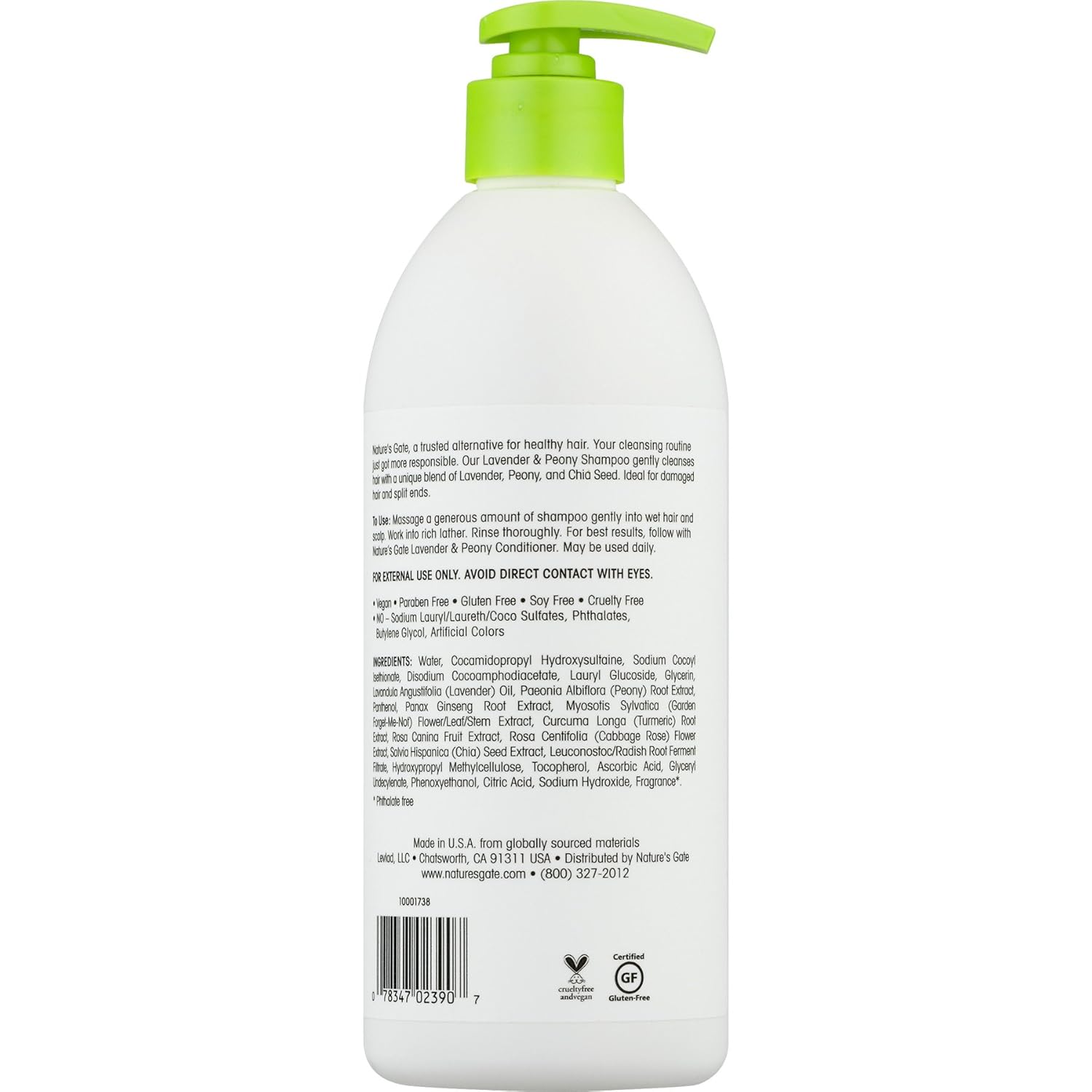 Natures Gate, Shampoo, Replenishing, Lavender + Peony, 18 fl oz ...