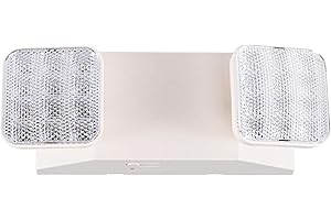GRUENLICH LED Emergency Light, Exit Lighting Fixtures with Two LED Heads and Back-Up Batteries, UL 924 Qualified, 120-277 Voltage, 1-Pack