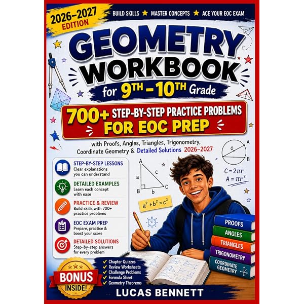 Amazon.com: GEOMETRY WORKBOOK for 9th – 10th Grade: 700+ Step-by