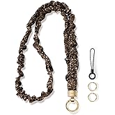 WEESMILE Stretchy Scrunchie Lanyard for ID Badges – Cute Neck Lanyard for Keys | Retractable Keychain Holder for Women