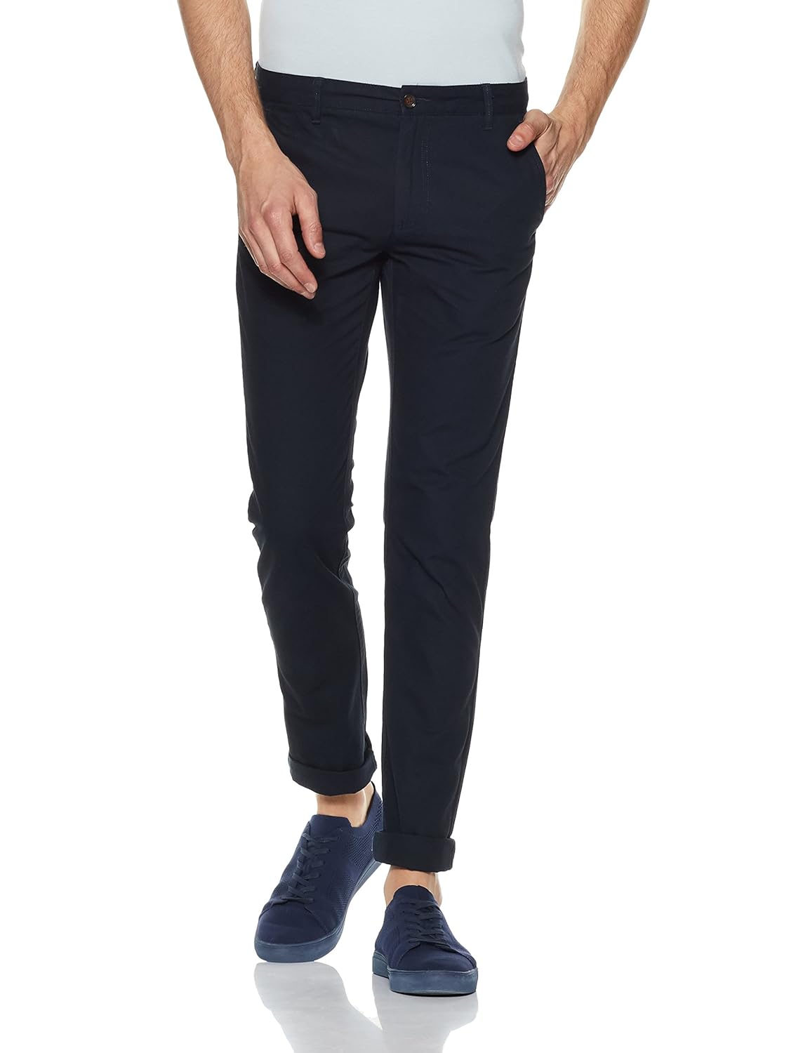 arrow sports men's straight fit cotton casual trousers