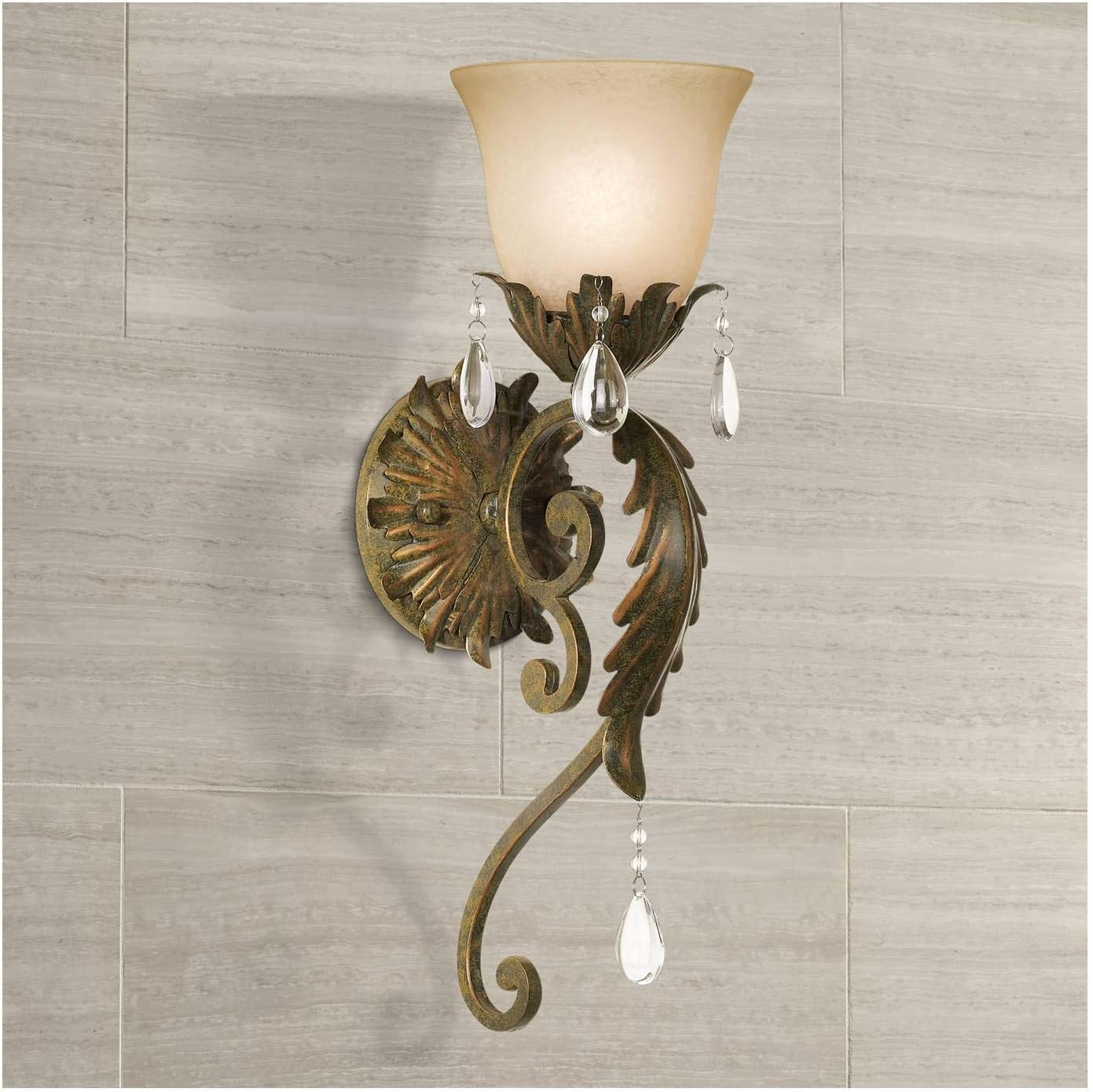 Valentina Rustic Country Cottage Wall Light Sconce Valencia Bronze