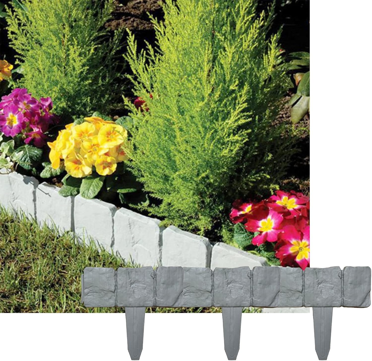 Empalizada para Bordes de Césped Cercas Adecuadas para Macizos de 