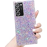 Topwin Galaxy Note 20 Ultra 5G Glitter Case, Sparkle Bling Shiny Slim Soft Reflective Clear TPU Rubber Bumper Girl Women Protective Case for Samsung Galaxy Note 20 Ultra 6.9 inch 2020 (Purple)