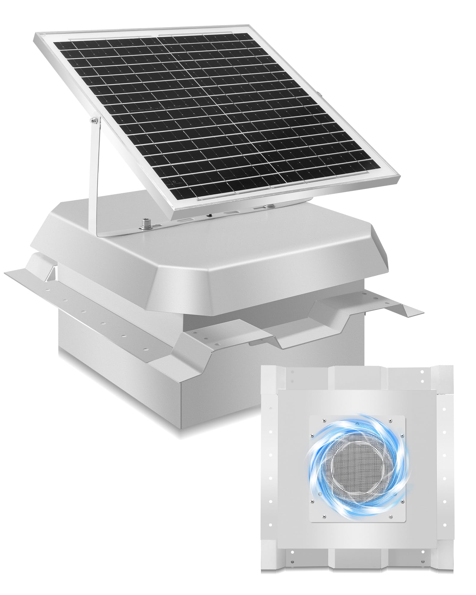 Photo 1 of Solar Roof Fan for 3.5”Ribbed Conex Shipping Container, Container Roof Vent, Suitable for Container Houses, Containers, Offices and Cabins