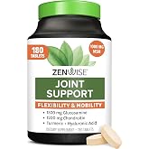 Zenwise Health Joint Support Supplement with Glucosamine Chondroitin MSM, Curcumin &amp; Sulfate - Joint Health for Women &amp; Men - Mobility &amp; Flexibility Support for Knee, Cartilage &amp; Bone - 180 Count