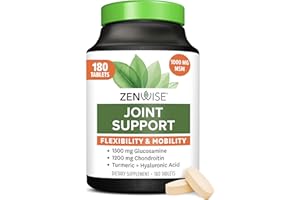Zenwise Health Joint Support Supplement with Glucosamine Chondroitin MSM, Curcumin & Sulfate - Joint Health for Women & Men - Mobility & Flexibility Support for Knee, Cartilage & Bone - 180 Count