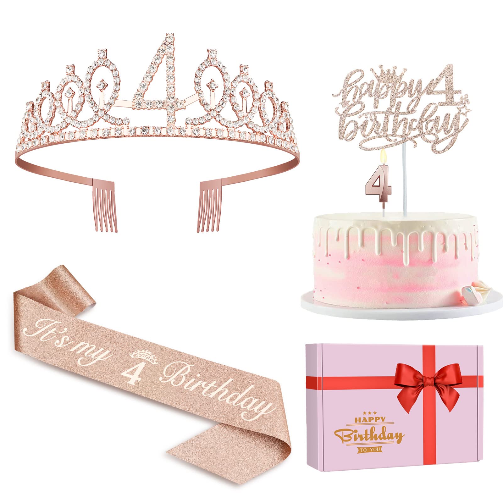 4th Birthday Decorations for Girl Including