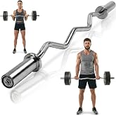 Rage Fitness EZ Curl Bar, Alloy Steel, 47 inch 17lbs Item 400lbs Capacity | 2 In Sleeves, Chrome Finish &amp; Nylon Bushings, Curling Bars for Weightlifting, Upper &amp; Lower Body Workouts