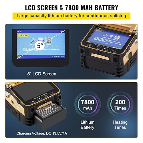 Mophorn Fiber Fusion Splicer Automatic Focus A-80S FTTH Fiber Optic Fusion Splicer Kit 5 Inch Digital LCD Screen Fusion Splicer Machine Optica並行輸入 Mophorn Fiber Fusion Splicer Automatic Focus A-80S FTTH Fiber