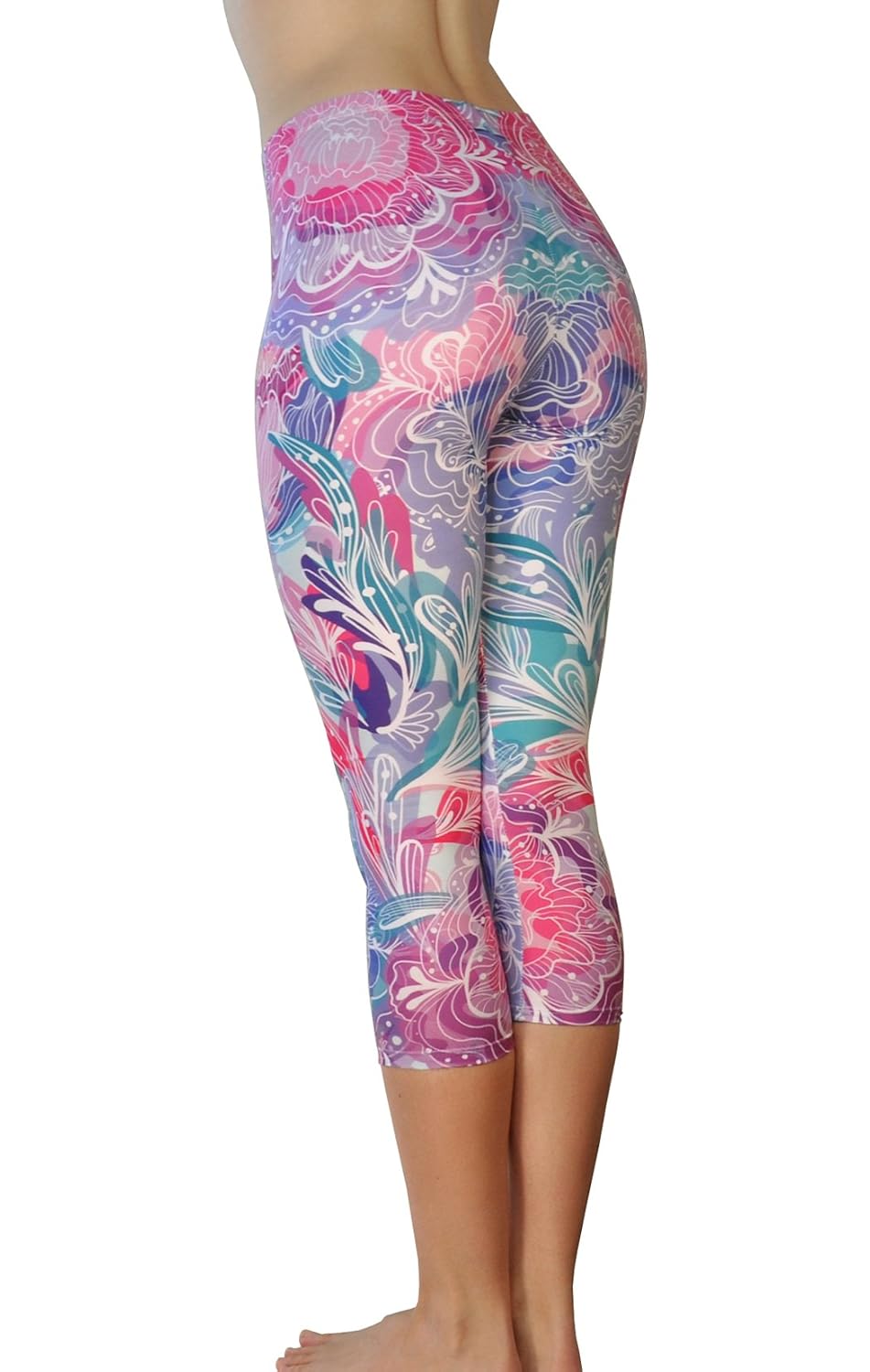Lightweight Printed Yoga Legging Comfy Yoga Pants Workout Capris High