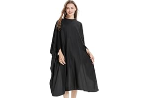 SALON SUPPLY CO Hair Cutting Cape with Armholes - Professional 100% Nylon Black Salon Cape - Lightweight, Water-Resistant Hairdresser Smock for Cutting, Coloring, and Styling - Comfortable Gown for Salon or Home