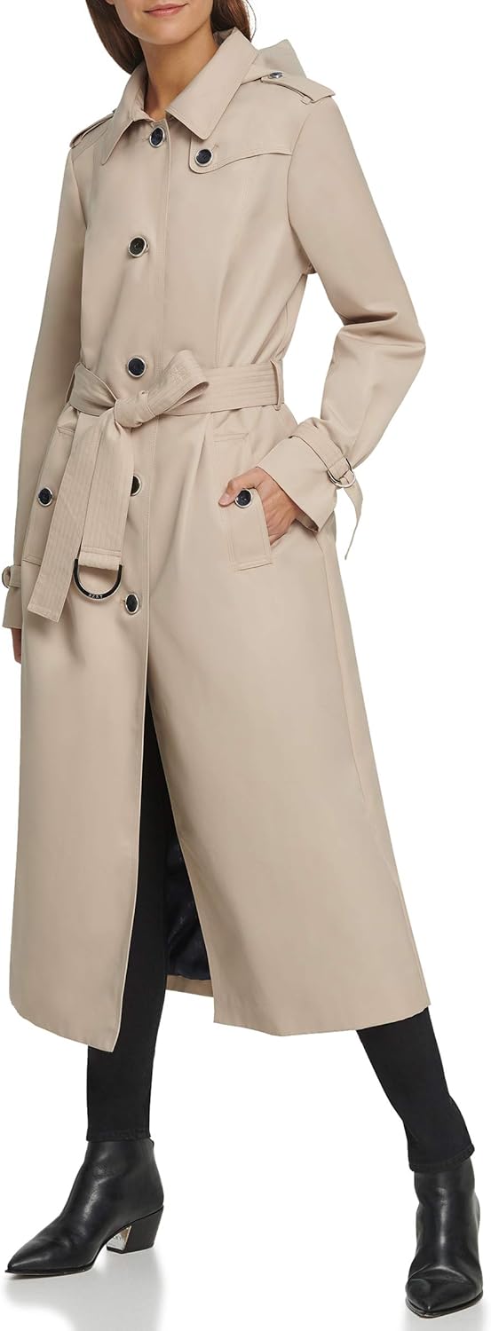 DKNY womens Dkny Trenchcoat Belted Maxi: Clothing