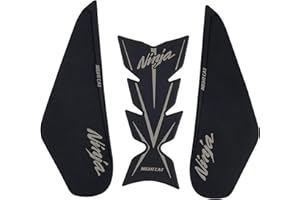 NIGHT CAT Compatible Ninja 400 Ninja 500 Motorcycle Fuel Tank Pad Kit Side Fuel Knee Guard Sticker Fuel Tank Protector（Black）