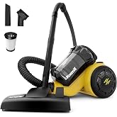 Roomie Tec Air-Racer Corded Canister Vacuum Cleaner for Home, 800W Suction | Compact, Bagless HEPA Filter, Large 2.0L Dust Capacity, 15ft Auto Retract Cable - For Dorm Room, Office, Floor and Cars.
