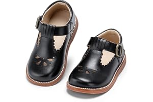 Kolan Todder Little Girls Oxford Shoes Mary Jane T-Strap School Uniform Party Dress Flat Shoes