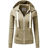 DOUBLJU Lightweight Thin Zip-Up Hoodie Jacket for Women with Plus Size