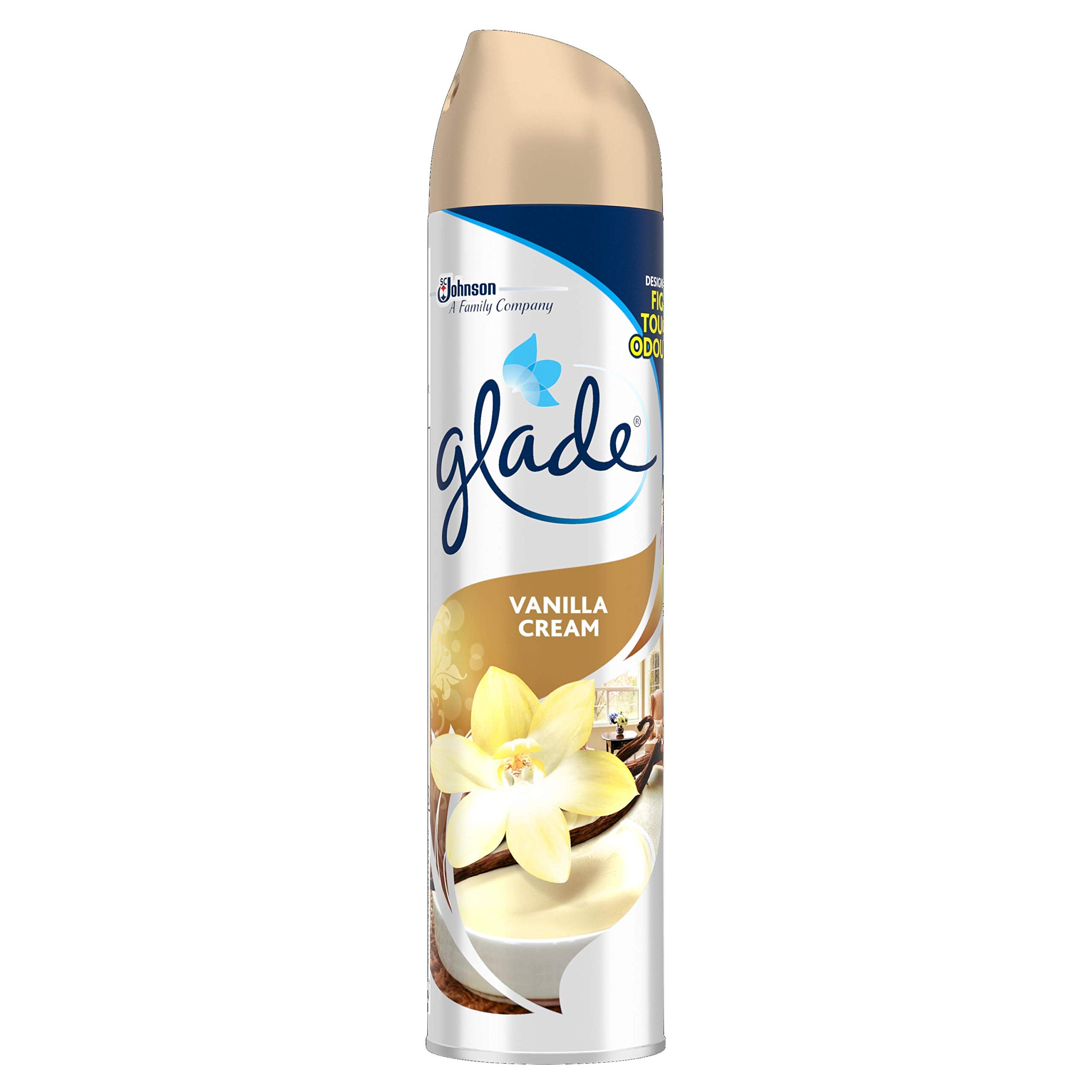 Glade Air Freshener, Aerosol Room Spray, Vanilla Cream, Pack of 12 (12 x 300ml)
