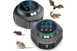 LYCXBFJIA 2 Pack Ultrasonic Pest Repellent Plug in for Indoor Use - Electronic Mouse, Rat, Rodent Repeller with 3 Modes, Covers Up to 4000 Sq.Ft for House, Kitchen, Garage, Basement, Attic