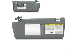 Left Gray Sun Visor for 2005-2015 Toyota Tacoma Without Light, Driver Side Sunvisor Replacement 74320-04181-E1