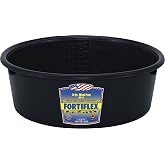 Fortiflex Mini Feed Pan for Dogs and Horses, 5-Quart, Black