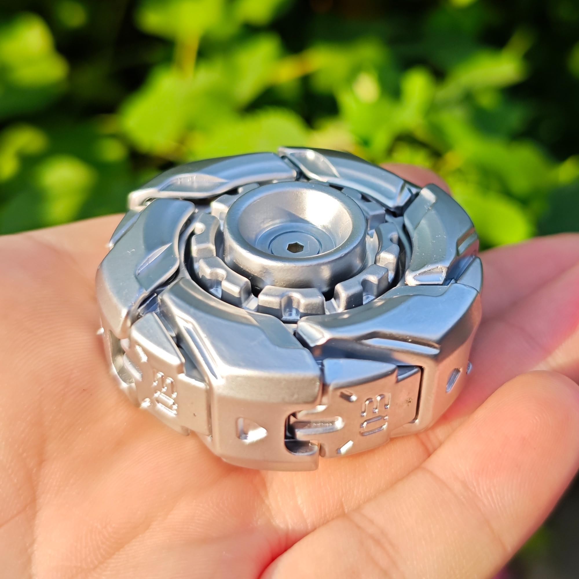 T-Conceal EDC Fidget Sliders Open Armor Spinning TopFidget Toys Stress Relief For Adults Magnetic Metal (Silver)