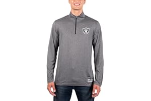 Ultra Game Adults NFL Official Super Soft Quarter Zip Long Sleeve T-Shirt