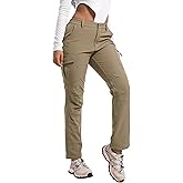 AREOUTS Women's Snow Ski Pants Fleece Lined Waterproof Softshell Insulated Winter Outdoor Hiking Cargo Pants