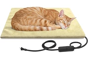 Akentio Pet Heating Pad for Dog & Cat, Adjustable 6 Temp with 5 Timer, Multi-Size with Chew Resistant Cord, Auto Power Off