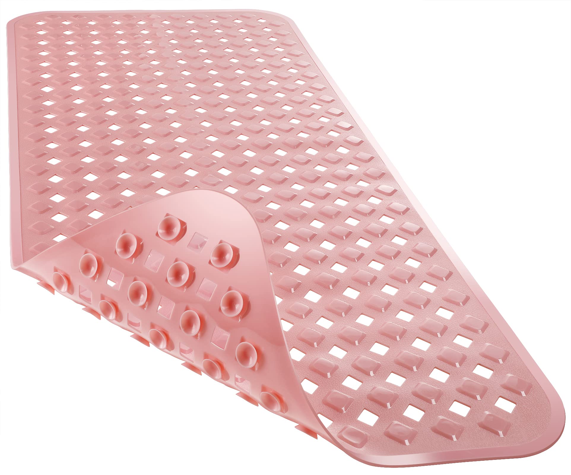 Yimobra Original Bathtub Mat Non Slip, Bath Mats for Tub, Shower Mat with Drain Holes Suction Cups, Machine Washable, BPA, Latex, Phthalate Free, 88 x 40 cm, Pink